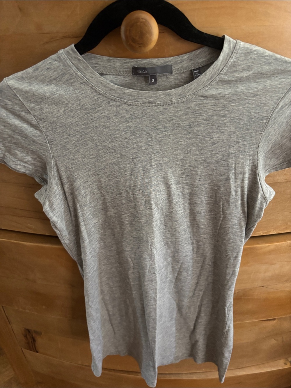 Vince Short Sleeve Crewneck Tee in Light Heather Gray